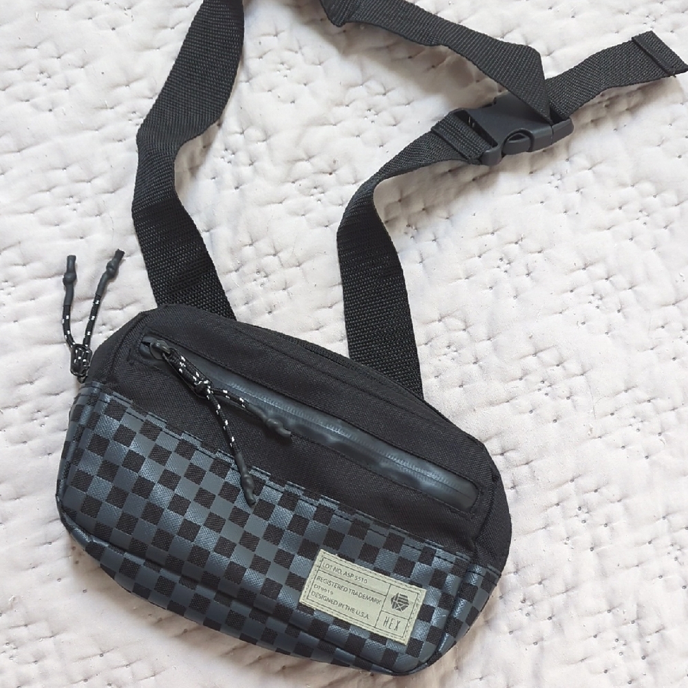 Black Checkered Waist / Crossbody Bag